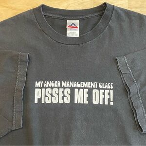 Vintage T Shirt Anger Management Class Pisses Me Off Size XL Novelty Funny Y2K